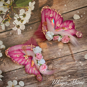 Pink Flora Butterfly Ears