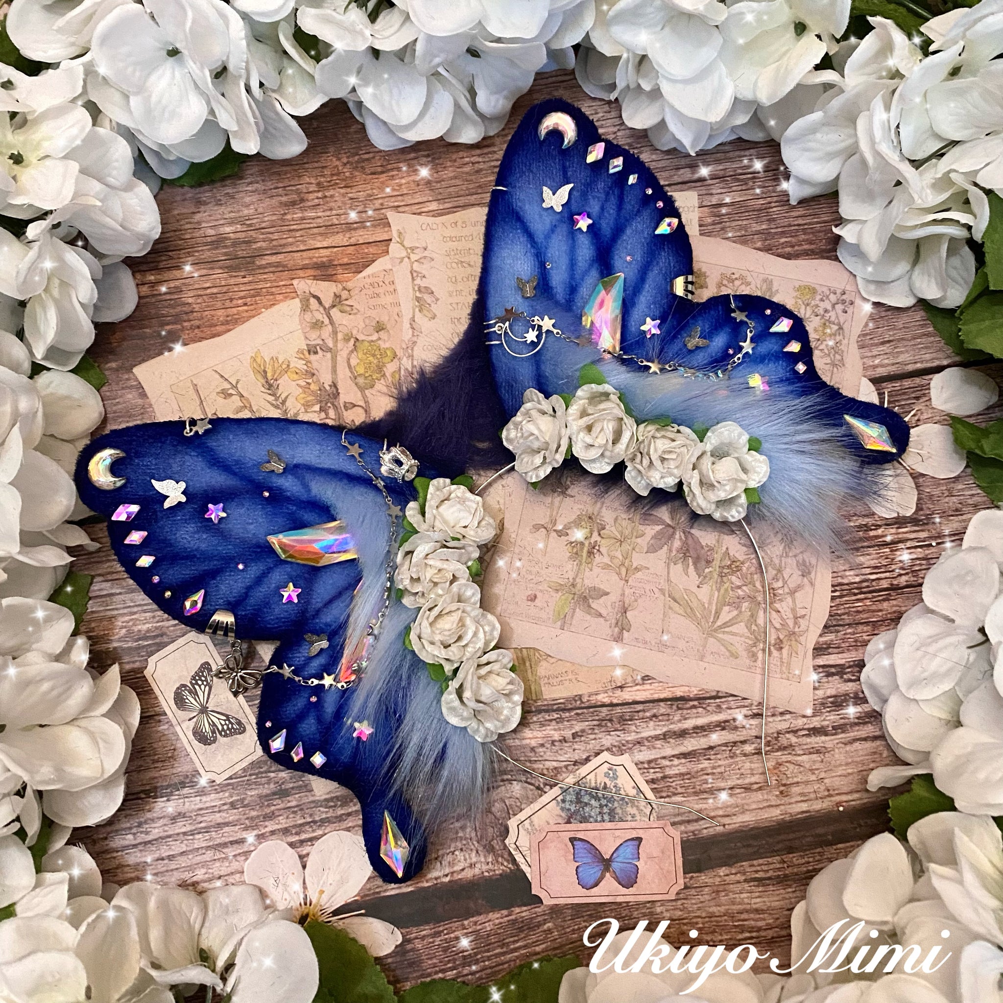 Midnight Blue Butterfly Ears